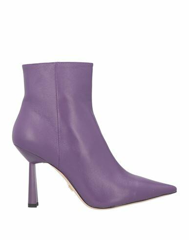 Lola Cruz Woman Ankle boots Purple Soft Leather Cover