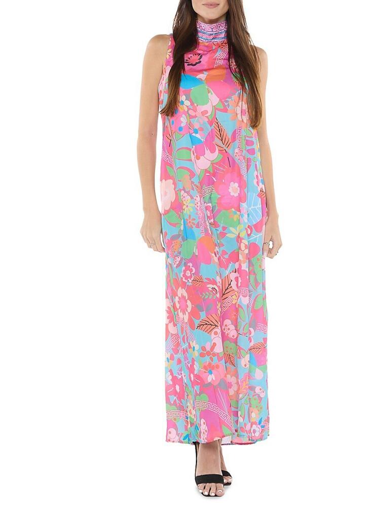 Ranee's Women's Floral Maxi Shift Dress - Pink Cover