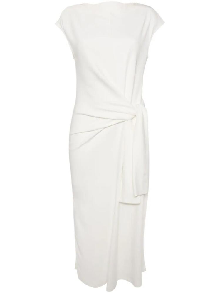 Goen.J knot-detail sleeveless cotton-jersey midi dress - White Cover