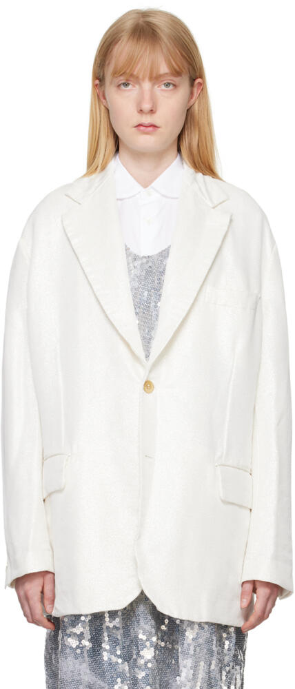 Black Comme des Garçons White Pocket Blazer Cover