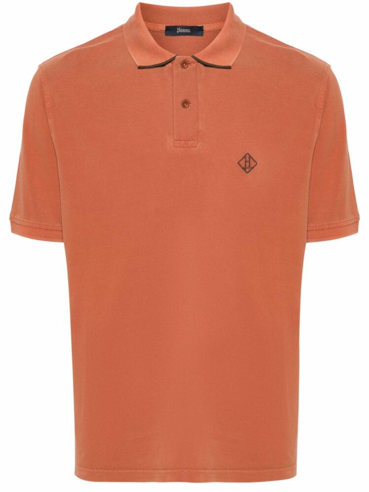 Herno logo-embroidered polo shirt - Orange Cover