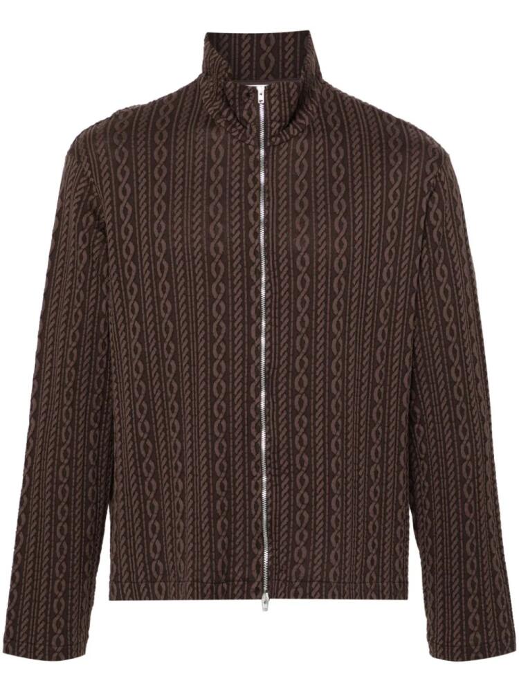 OUR LEGACY Shrunken jacquard cardigan - Brown Cover