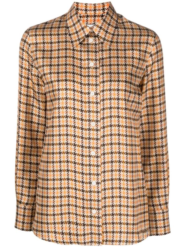 Lanvin houndstooth-print silk shirt - Orange Cover