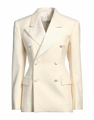 Maison Margiela Woman Blazer Off white Mohair wool, Silk, Polyester Cover