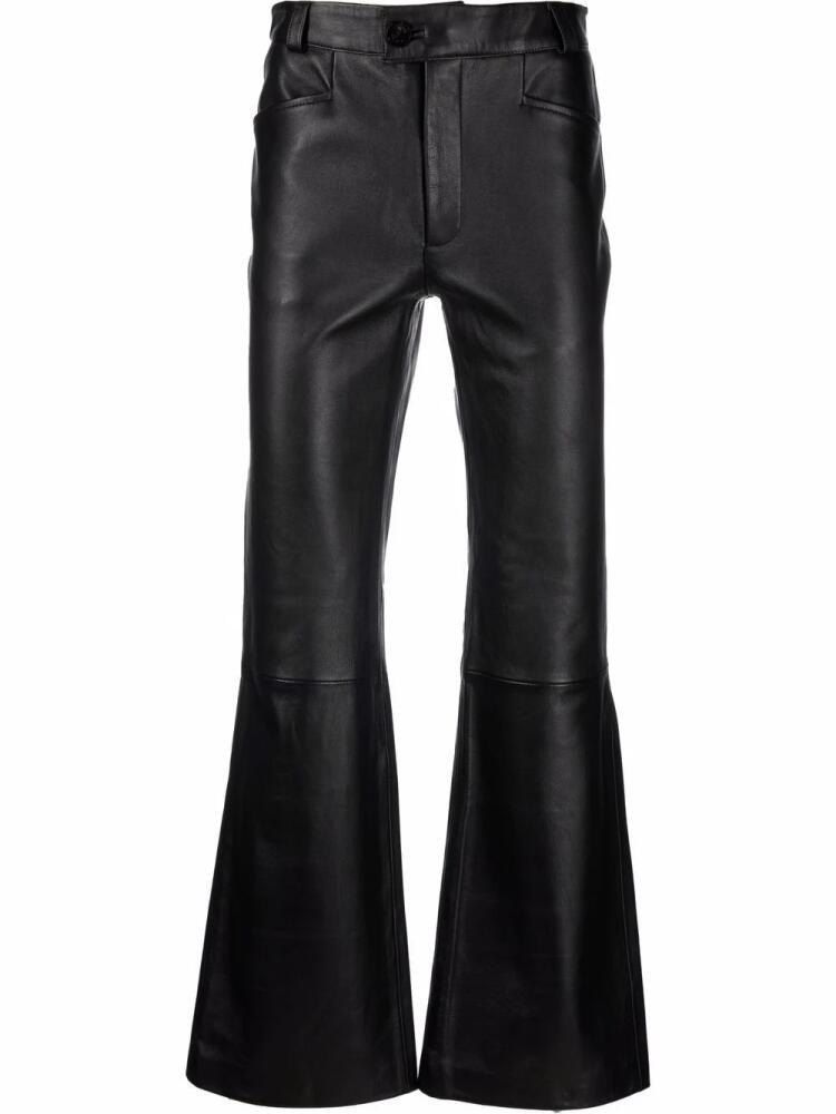 Ernest W. Baker leather flare-leg trousers - Black Cover