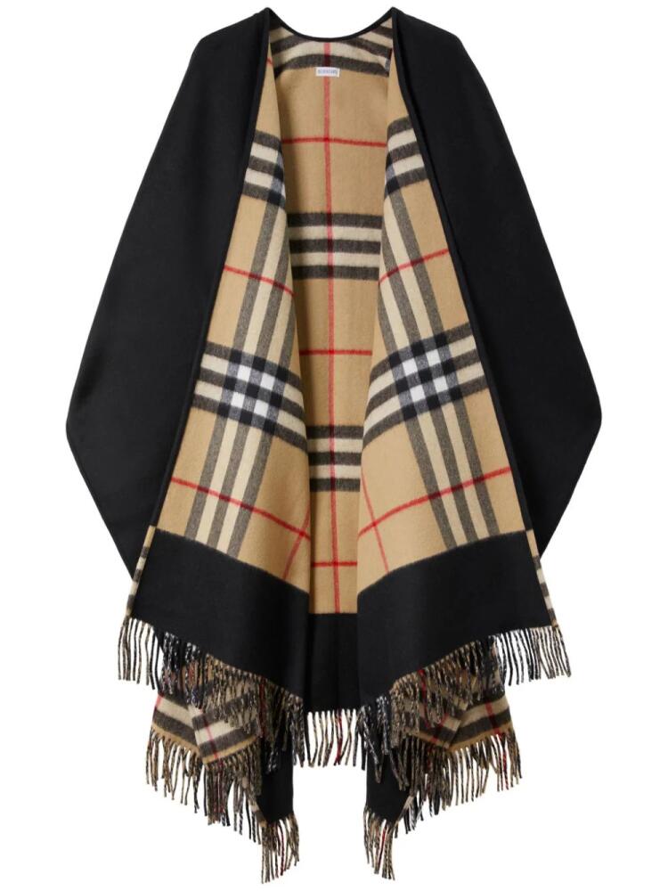 Burberry Vintage Check Pattern wool-cashmere cape - Black Cover