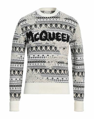 Alexander Mcqueen Man Sweater Cream Wool Cover