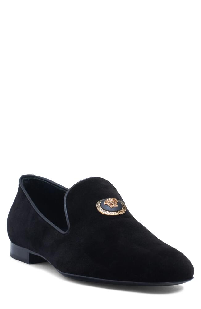 Versace Biggie Medusa Velvet Slipper in Black/Gold Cover