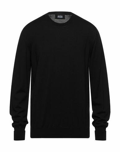 Alpha Studio Man Sweater Black Cotton Cover