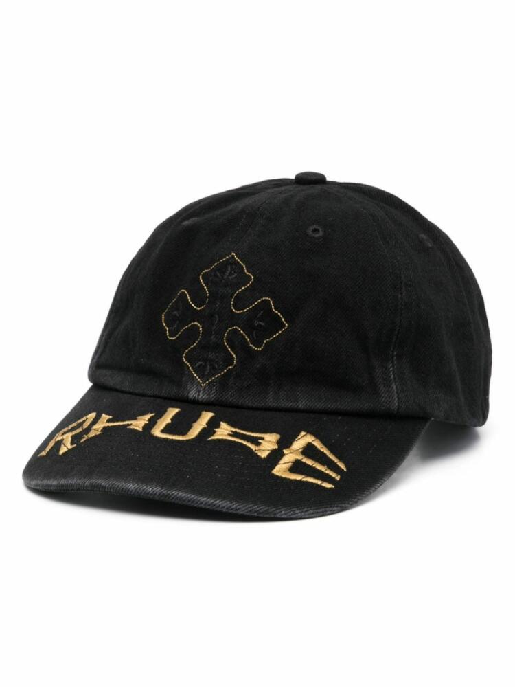 RHUDE logo-.embroidered cap - Black Cover