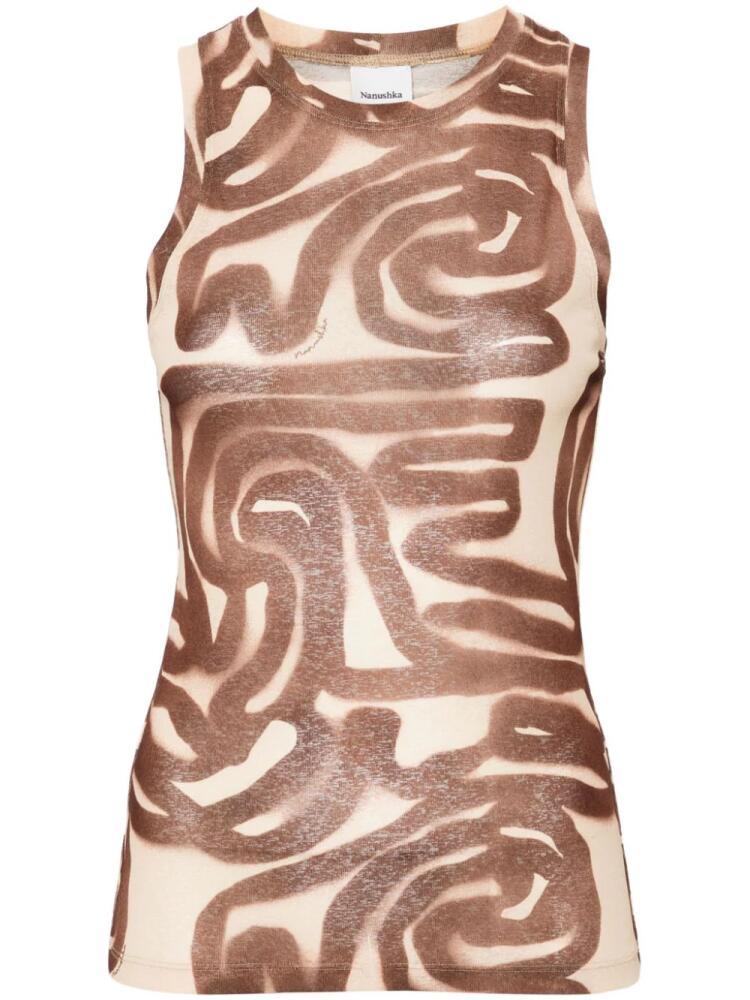 Nanushka Anneke abstract-print tank top - Neutrals Cover