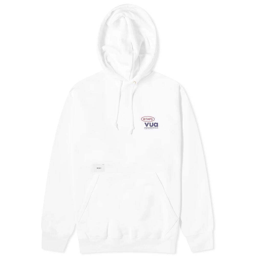 WTAPS Men's 10 Embroided Pullover Hoodie in White Cover