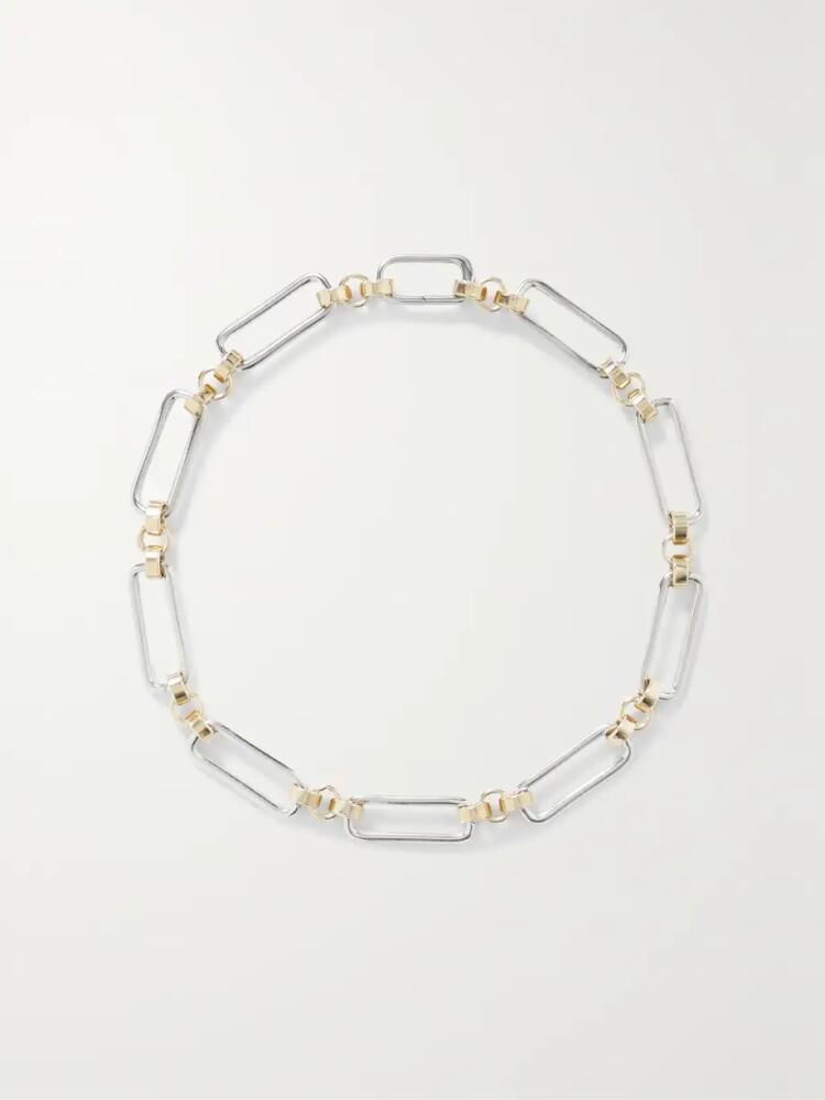 Laura Lombardi - Stanza Platinum And Gold-plated Recycled Necklace - Silver Cover