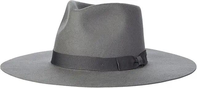 San Diego Hat Company Wool Felt Stiff Brim Fedora w/ Bow Trim (Grey) Fedora Hats Cover