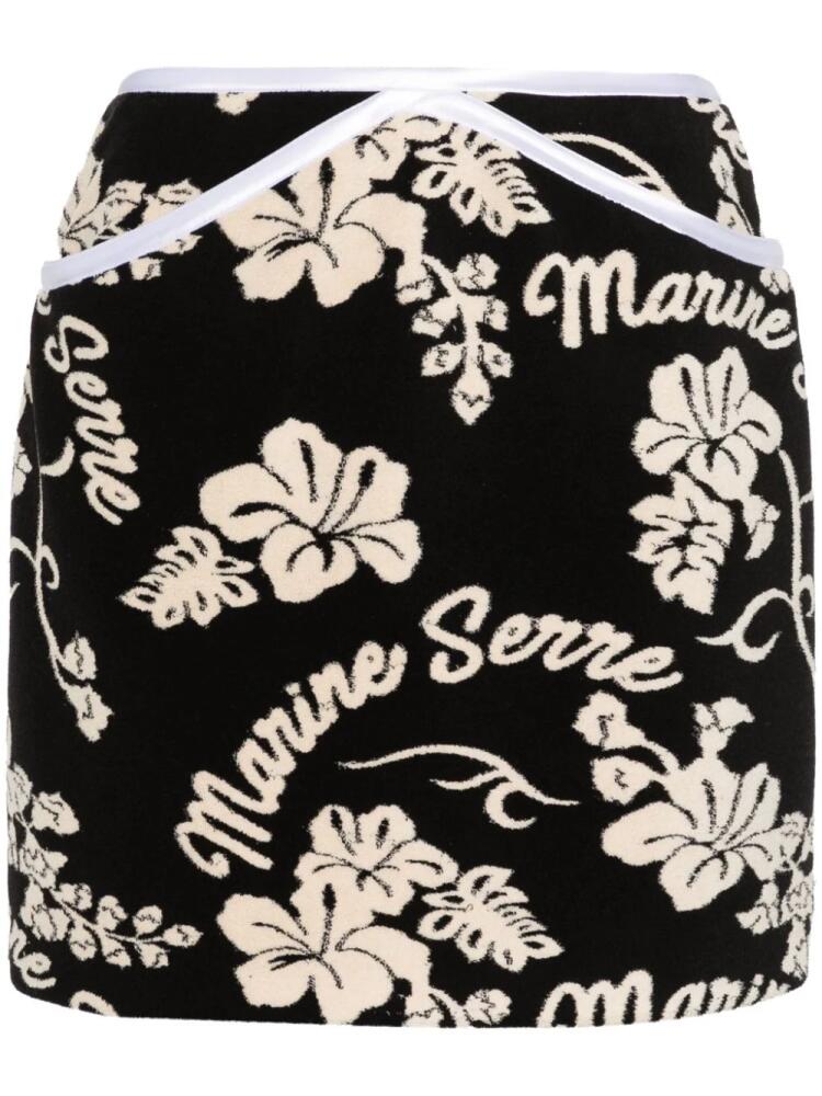 Marine Serre patterned-jacquard mini skirt - Black Cover