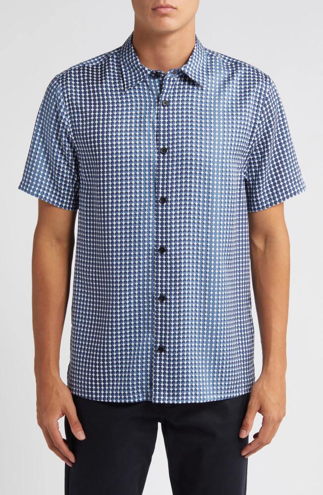 Ted Baker London Munden Relaxed Fit Ombré Dot Print Short Sleeve Button-Up Shirt in Blue Cover