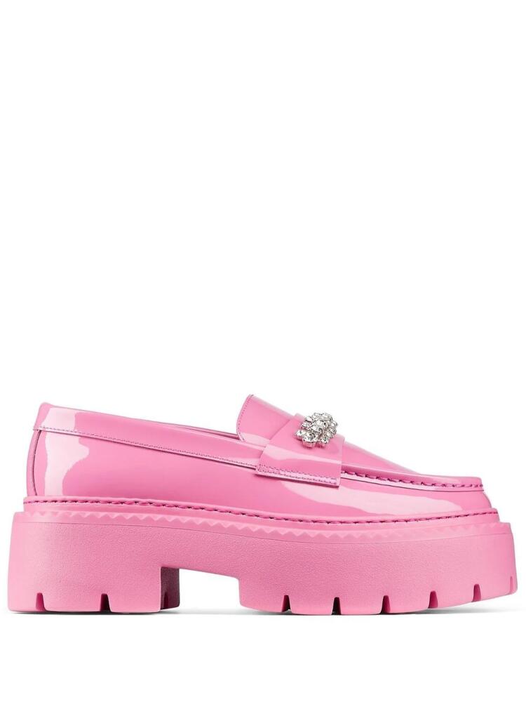 Jimmy Choo Bryer crystal leather loafers - Pink Cover