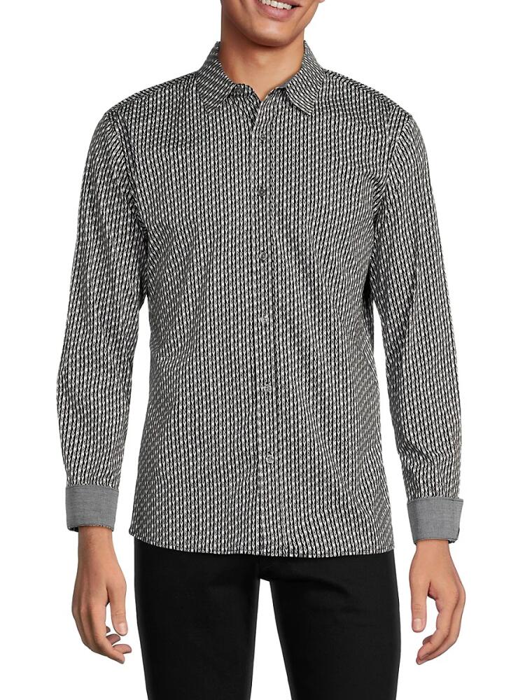 DKNY Men's Monroe Logo Sport Shirt - Black Cover