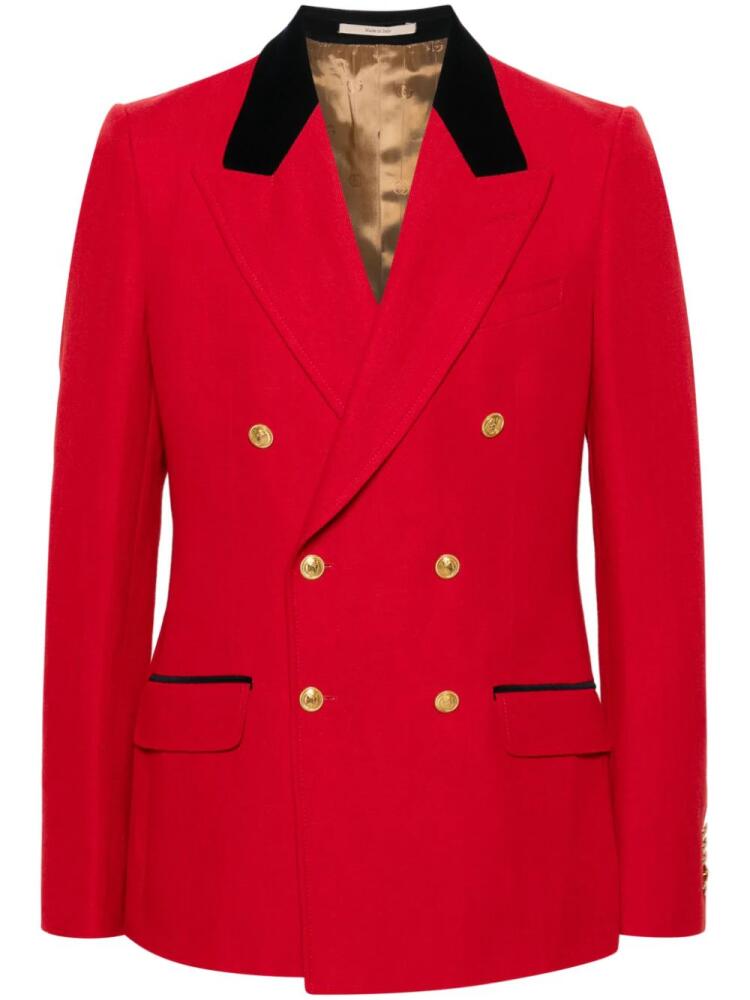 Gucci double-breasted herringbone blazer - Red Cover