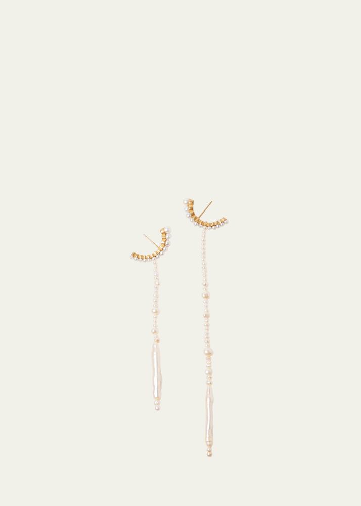 Beatriz Palacios Lake Mismatched Pearl Linear Earrings Cover