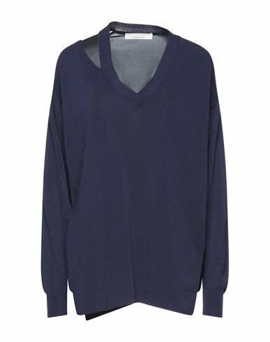 Liviana Conti Woman Sweater Midnight blue Cotton, Viscose, Elastane Cover