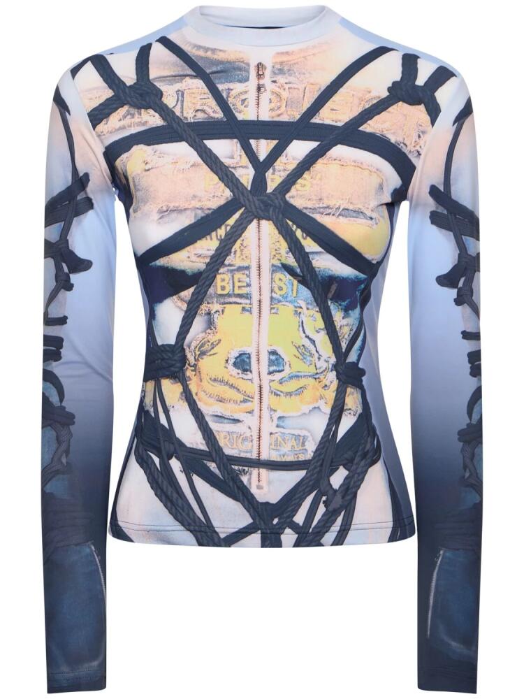 Y/PROJECT Bondage Print Jersey Fitted Top Cover