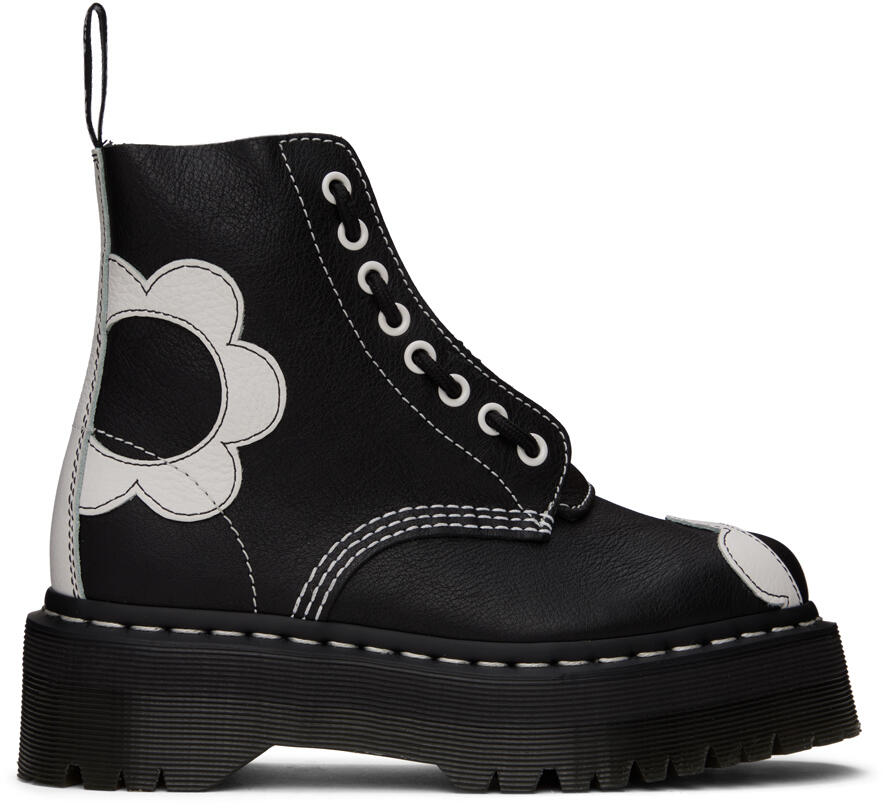 Dr. Martens Black Sinclair Flower Platform Boots Cover