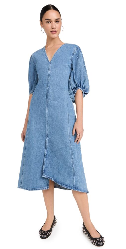 Stine Goya Volume Sleeves Midi Dress Denim Blue Cover