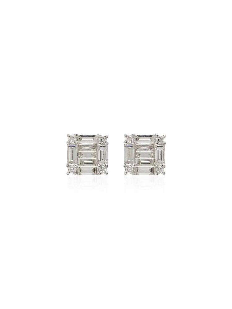 SHAY 18kt white gold square diamond earrings - Silver Cover