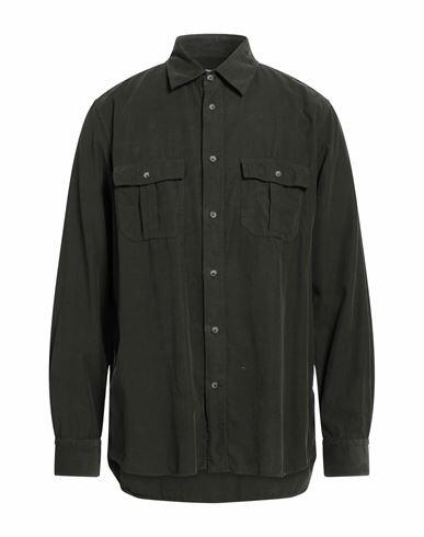 Seventy Sergio Tegon Man Shirt Military green Cotton Cover