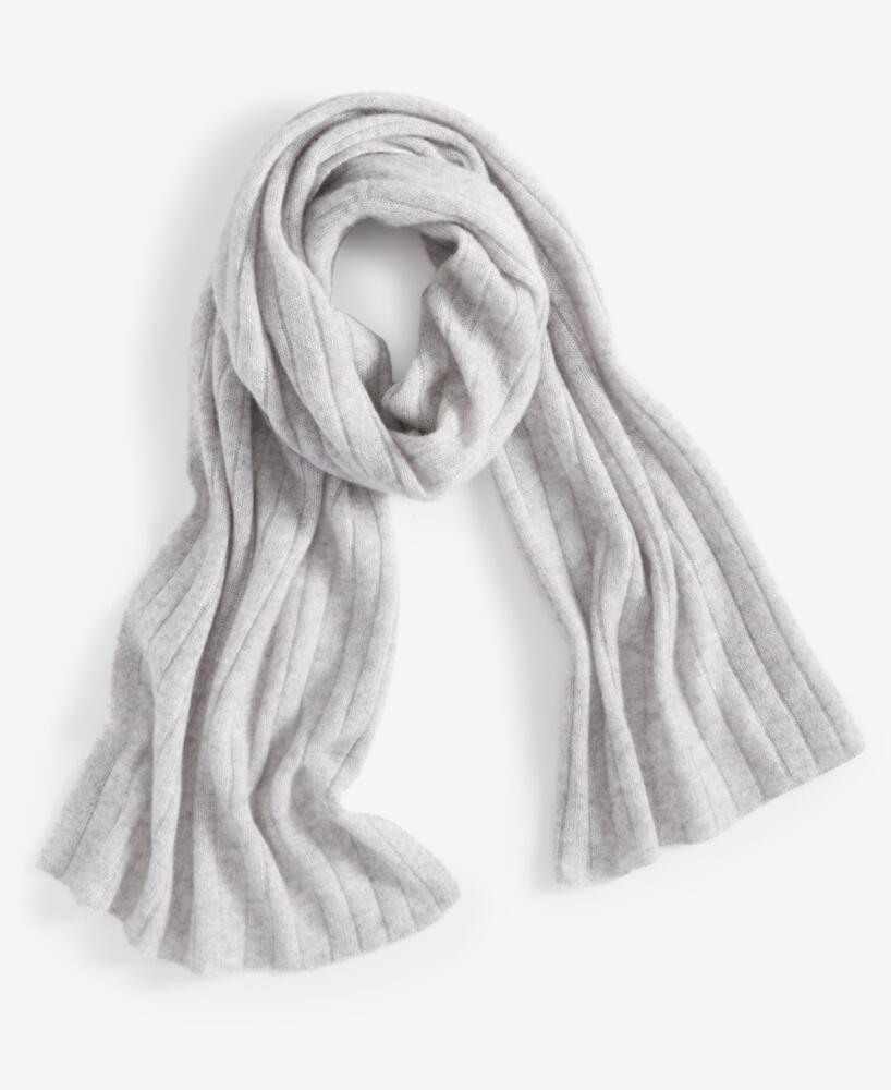 Charter Club Ribbed 100% Cashmere Scarf, Created for Macy's - Ice Grey Heather Cover