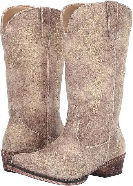 Roper Judith (Vintage Beige Faux Leather) Cowboy Boots Cover