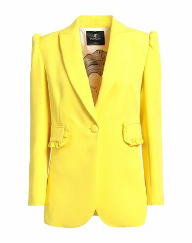 Cristinaeffe Woman Blazer Yellow Polyester, Elastane Cover