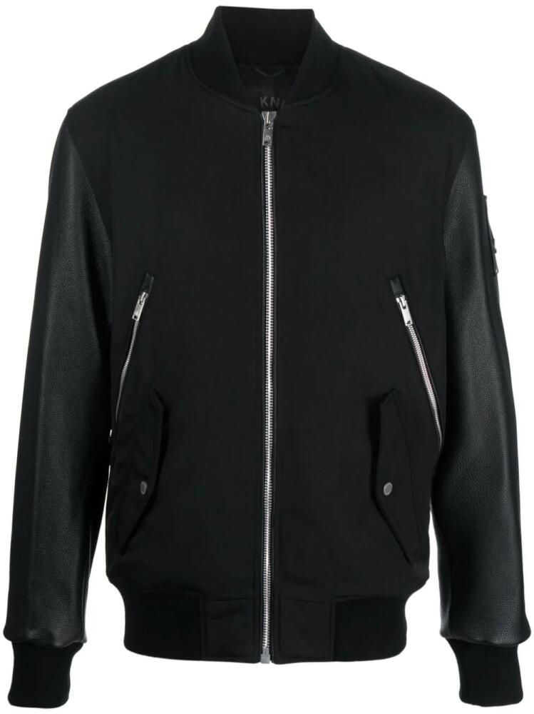 Moose Knuckles panelled leather bomber jacket - Black Cover