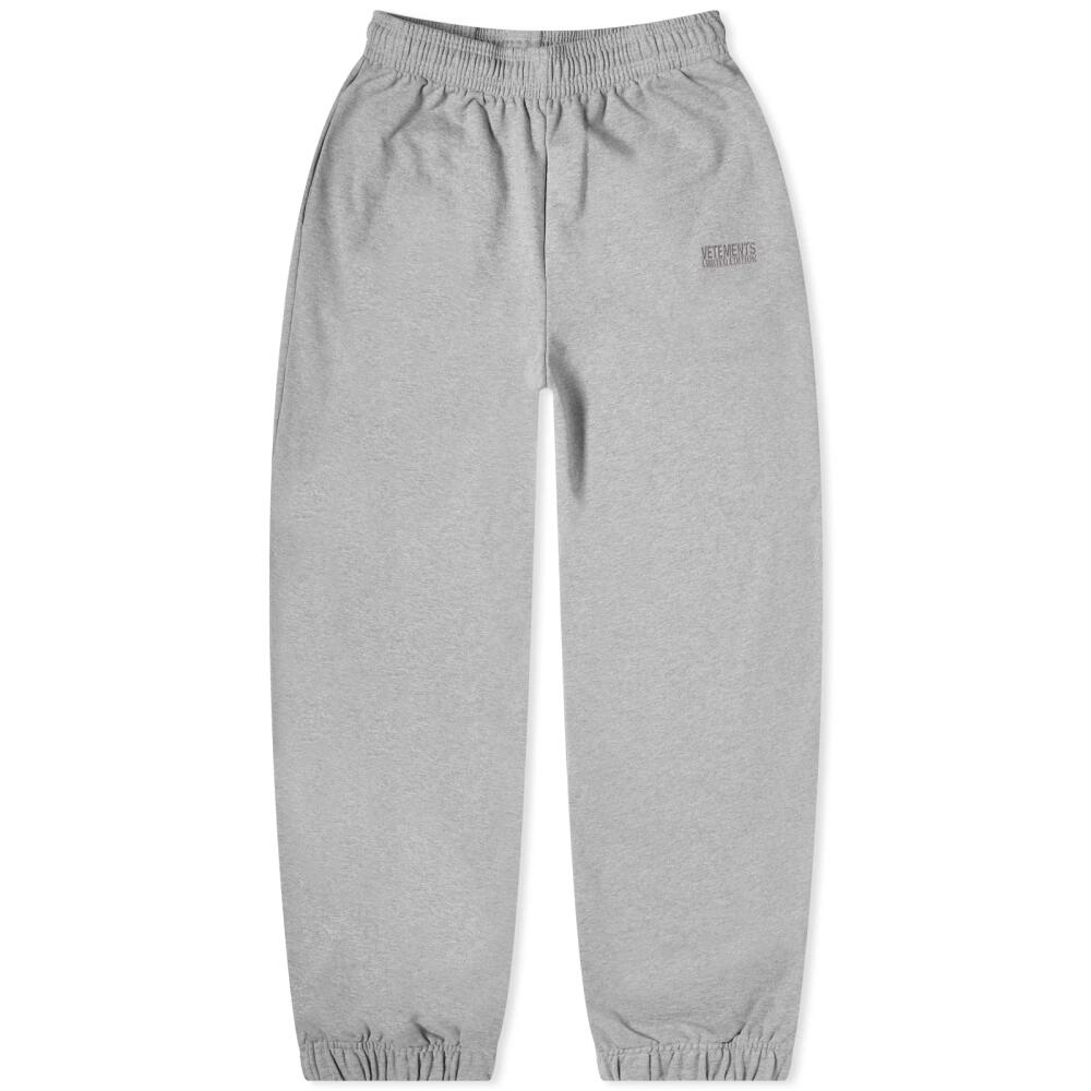 Vetements Women's Embroidered Logo Sweatpants in Grey Melange Cover