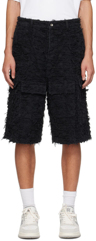 Who Decides War SSENSE Exclusive Black Husk Denim Shorts Cover