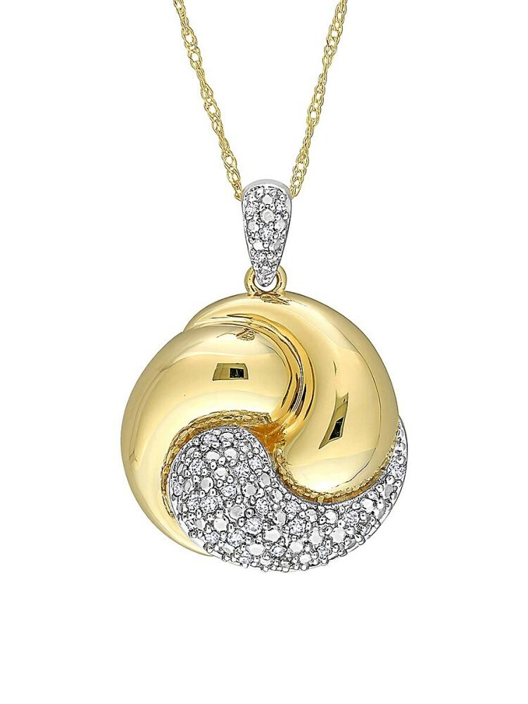 Sonatina Women's 14K Yellow Gold & 0.14 TCW Diamond Pendant Necklace/17" Cover