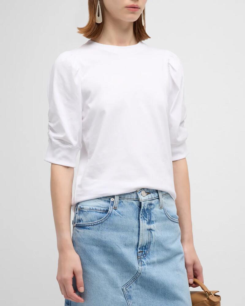 FRAME Frankie Ruched Puff Sleeve Tee Cover