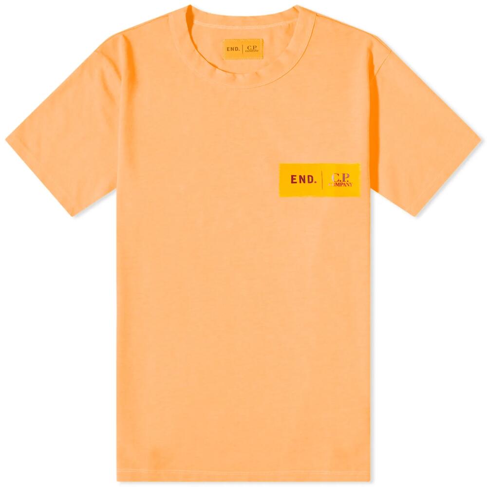 END. x C.P. Company Men's 'Adapt' Plated Fluo Jersey T-shirt in Orange Cover