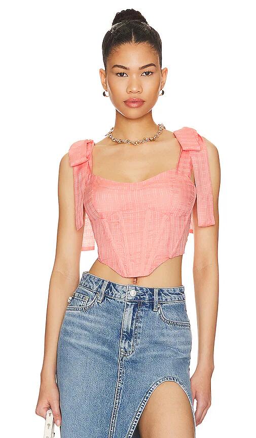 MAJORELLE Martina Corset Top in Coral Cover