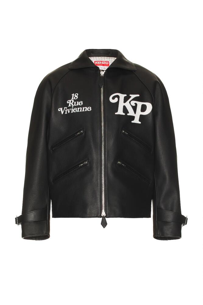 Kenzo By Verdy Leather Motorcycle Jacket in Black Cover