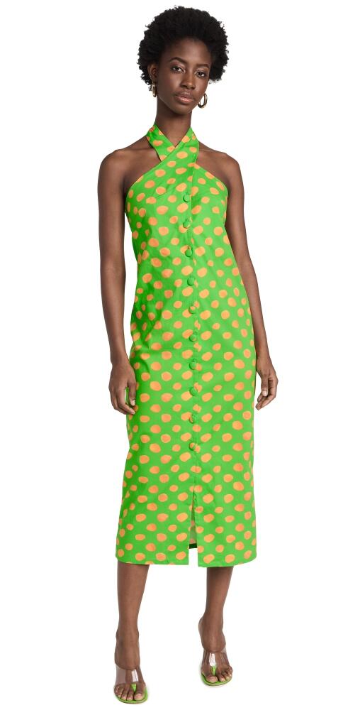 The Lulo Project Cami Dress Green Papaya Dots Cover