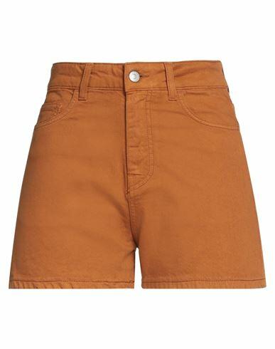 Jucca Woman Denim shorts Camel Cotton, Elastane Cover