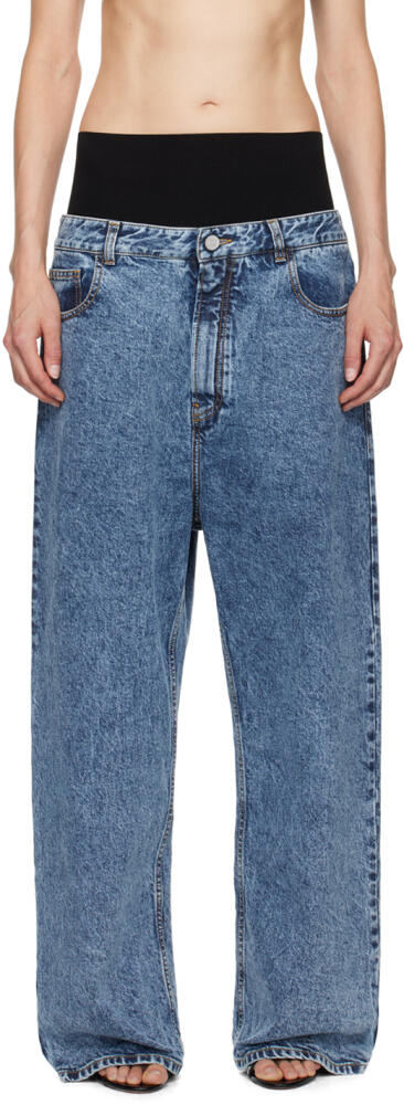 ALAÏA Blue Knit Band Jeans Cover