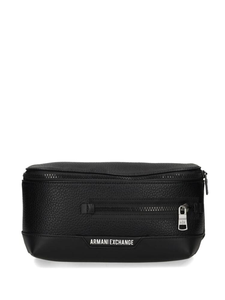 Armani Exchange logo-patch bum bag - Black Cover