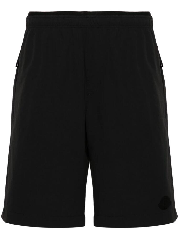 Moncler elasticated-waist ripstop-texture shorts - Black Cover