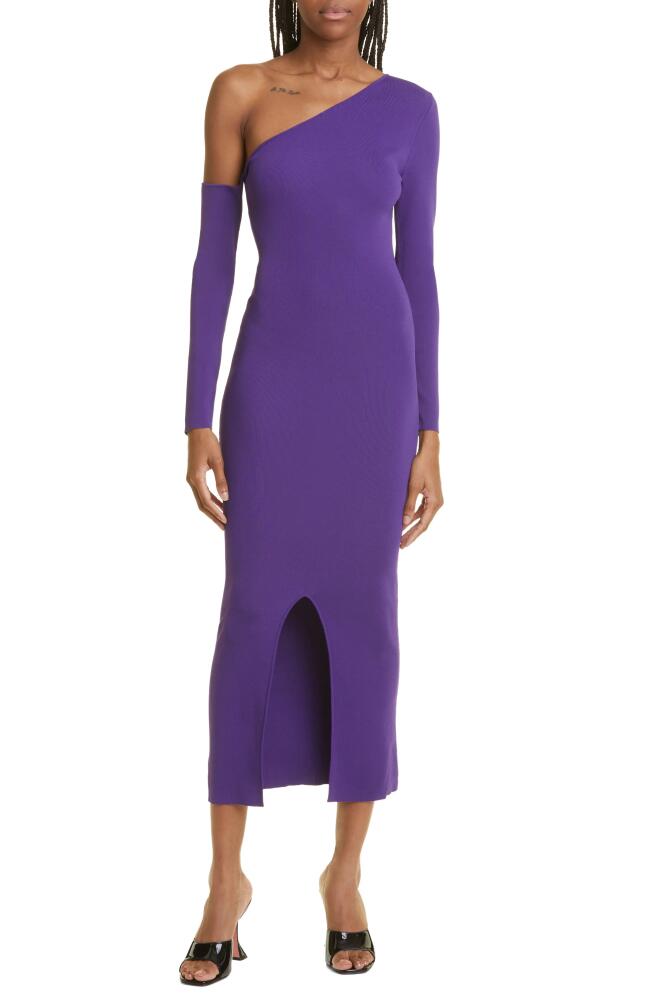 Mother of All Federica One-Shoulder Long Sleeve Body-Con Dress in Purple Cover