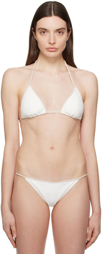 La Perla White Signature Bikini Top Cover