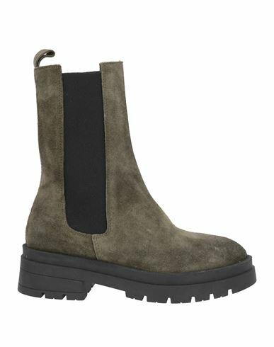 Stele Woman Ankle boots Military green Soft Leather Cover