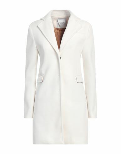 Markup Woman Coat Off white Polyester Cover